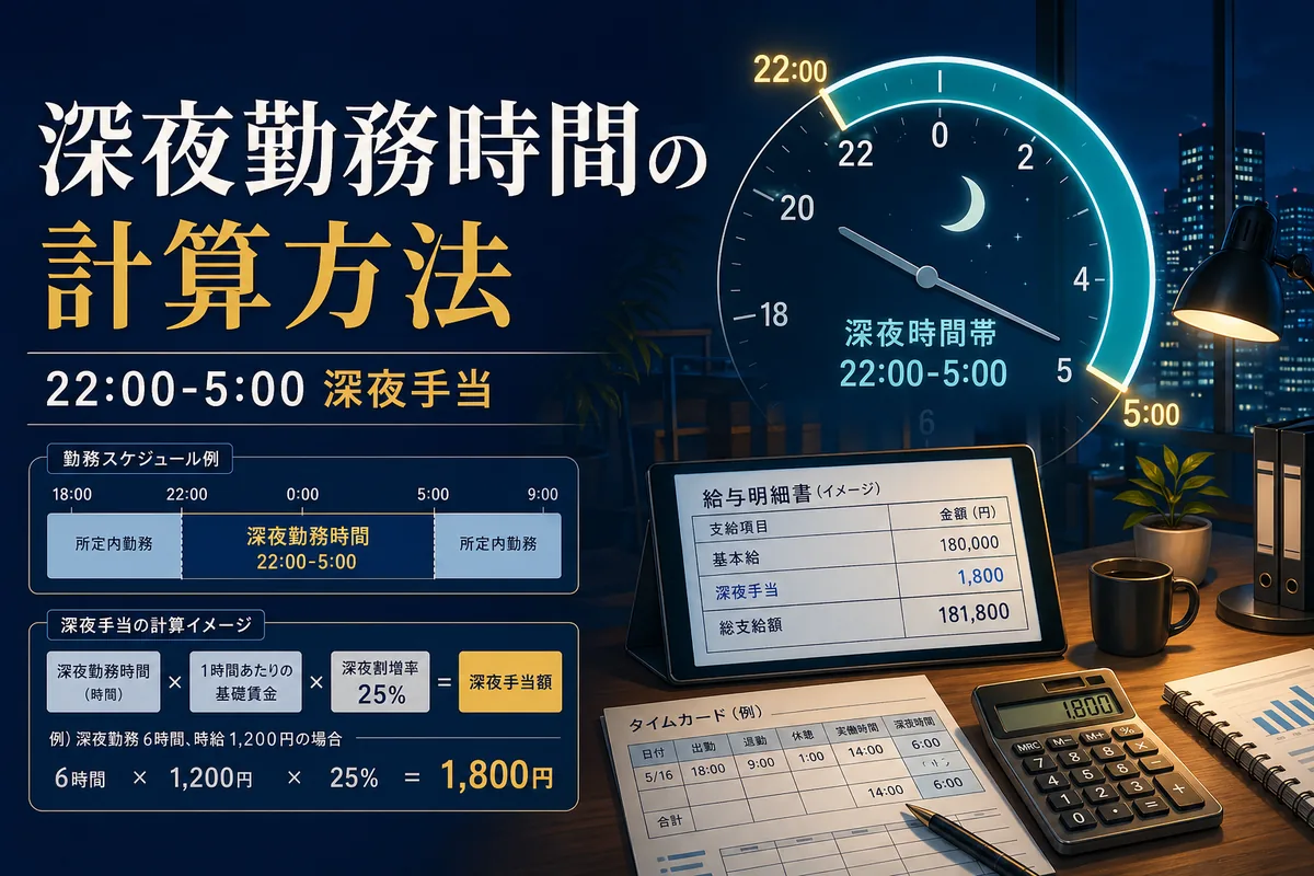 深夜勤務時間の計算方法